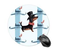 Parisian Dachshund Round Mouse Pad Smooth Glide Gaming Mousepad Extra Density Portable Comfortable Mouse Mat for Desk, Home, Office 7.8x7.8 Inches