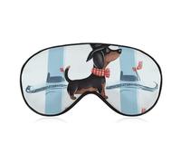 Parisian Dachshund Sleeping Mask, Light Blocking Eye Mask, Comfortable and Soft, Eye Cover with Elastic Band, Suitable for Men and Women, Suitable for Travel/Sleeping