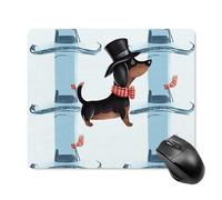 Parisian Dachshund Square Mouse Pad Portable Computer Mousepad with Non-Slip Rubber Base 18 * 22cm Ultra-Thin Gaming Mouse Mat for Computer Laptop Office Desk Accessories