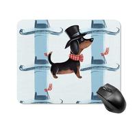 Parisian Dachshund Square Mouse Pad Portable Computer Mousepad with Non-Slip Rubber Base 20 * 25cm Ultra-Thin Gaming Mouse Mat for Computer Laptop Office Desk Accessories