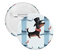 Parisian Dachshund Tinplate Badge Personalized Round Brooch Large Craft Button Suitable for Teachers, Nurses, Doctors, Staff, Party Gift Accessories, 12pcs, Plastic, plastics