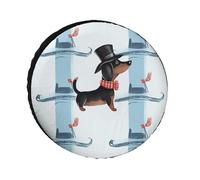 Parisian Dachshund Tire Covers Waterproof Anti UV Tire Cover 30inch Single Axle Wheel Covers for RV Truck SUV Trailer Universal for All Seasons