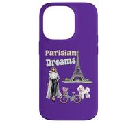 Parisian Dreams, Eiffel Tower, dog and a bicycle, Love Paris Case for iPhone 14 Pro