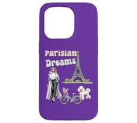 Parisian Dreams, Eiffel Tower, dog and a bicycle, Love Paris Case for iPhone 15 Pro