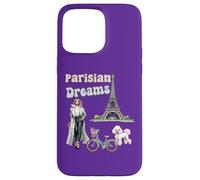 Parisian Dreams, Eiffel Tower, dog and a bicycle, Love Paris Case for iPhone 15 Pro Max