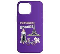 Parisian Dreams, Eiffel Tower, dog and a bicycle, Love Paris Case for iPhone 16 Pro Max