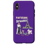 Parisian Dreams, Eiffel Tower, dog and a bicycle, Love Paris Case for iPhone X/XS