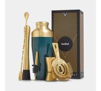 Parisian Green and Gold Cocktail Shaker Set - 6 Piece