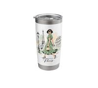 Parisian Night Stroll Art Romantic Women Paris Eiffel Tower Stainless Steel Insulated Tumbler