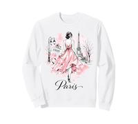 Parisian Night Stroll Art Romantic Women Paris Eiffel Tower Sweatshirt