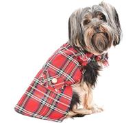 Parisian Pet Designer Tartan Fringe Red Dog Dress