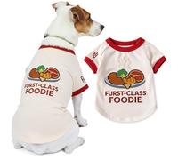 Parisian Pet Dog Furst Class Foodie Shirt - Halloween Pet Vest - Halloween Shirts for Dogs - Embroidered Pets Clothes - Puppy Halloween Costume - Sleeved Doggy Costumes for Medium Dogs - M