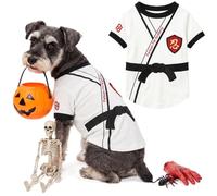 Parisian Pet Dog Karate Academy Shirt - Embroidered Pet Vest - 100% Cotton & Polyester Doggy Shirt - Lightweight Pet Clothes - Sleeved Puppy Costume - Funny Shirts for Large Dogs - 2XL