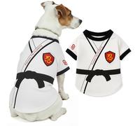 Parisian Pet Dog Karate Academy Shirt - Halloween Pet Vest - Halloween Shirts for Dogs - Embroidered Pets Clothes - Puppy Halloween Costume - Sleeved Doggy Costumes for Medium Dogs - M