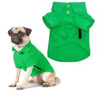 Parisian Pet Dog Polo Shirts - Breathable Cotton Shirt - Solid Green, Summer Pullover - Button Up Collar, 5XL