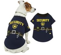 Parisian Pet Dog Security Woofficer Shirt - Halloween Pet Vest - Embroidered Pets Clothes - Puppy Halloween Costume - Sleeved Doggy Costume for Medium Dogs - M
