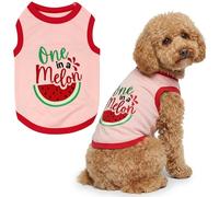 Parisian Pet Dog Shirt - 100% Cotton Shirts for Large Dogs - Pullover Sleeveless Puppy Vest - Breathable Cute Watermelon Pet Apparel - Pink Summer Dog Clothes - Stretchy T Shirts for Dogs