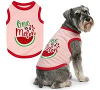 Parisian Pet Dog Shirt - 100% Cotton Shirts for Large Dogs - Pullover Sleeveless Puppy Vest - Breathable Cute Watermelon Pet Apparel - Pink Summer Dog Clothes - Stretchy T Shirts for Dogs