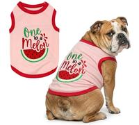 Parisian Pet Dog Shirt - 100% Cotton Shirts for Large Dogs - Pullover Sleeveless Puppy Vest - Breathable Cute Watermelon Pet Apparel - Pink Summer Dog Clothes - Stretchy T Shirts for Dogs