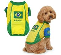 Parisian Pet Dog Team Brazil Jersey Soccer Olympic Small to Medium Dogs and Cats, L