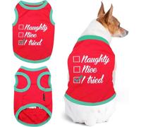 Parisian Pet Funny Christmas Holiday Dog Cat Pet Shirts Tee Tanks - Naughty or Nice, Santa Outfit, Elf Size, Santa's Helper, Sorry Santa I Ate Your Cookies (Naughty or Nice, L)