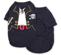 Parisian Pet - Funny Dog Cat Pet Costumes, Shirt Outfits for Halloween - Police, Prisoner, Ketchup, Mustard, Doctor, Firefighter, Sailor, Pirate (Captain Spawrrow - Pirate, L)
