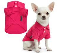 Parisian Pet Pink Polo Shirt for Dogs - 100% Cotton, Breathable Summer Outfit for Puppy Dog, Cat |Solid Color Dog Shirts - Size XXS