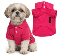 Parisian Pet Pink Polo Shirt for Dogs - 100% Cotton, Breathable Summer Outfit for Puppy Dog, Cat |Solid Color Dog Shirts - Size M