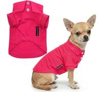 Parisian Pet Pink Polo Shirt for Dogs - 100% Cotton, Breathable Summer Outfit for Puppy Dog, Cat |Solid Color Dog Shirts - Size S