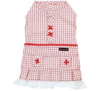 Parisian Pet Red Dog Dress - Country Side Lace Girl Dog Clothes - Gingham Stylish Puppy Dress - Casual Dog Birthday Dress - Summer Dog Dresses for Large Dogs Girl - Dog Pet Apparel - XL