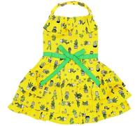Parisian Pet Tired Cactus Printed Summer Dress - 100% Cotton Breathable Dog Clothes - Beach Outfit - Cat Apparel - Dresses for Small Dogs Girl - L