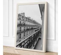 Parisian Roofline Vintage Canvas Wall Art Print 24x16 Inch (61 x 41 cm)