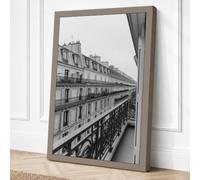 Parisian Roofline Vintage Canvas Wall Art Print 36x24 Inch (91 x 61 cm)