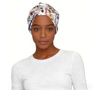 Parisian Scenery Printed Elastic Headscarf Hat, Pre Knotted Turban Cap Slouchy Headwear, for Women Sleep Bonnet