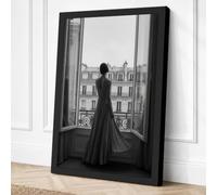 Parisian Silhouette Vintage Canvas Wall Art Print 18x12 Inch (46 x 30 cm)