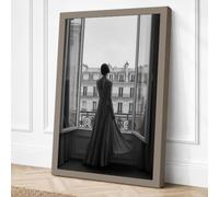 Parisian Silhouette Vintage Canvas Wall Art Print 30x20 Inch (76 x 51 cm)