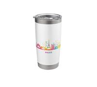 Parisian Skyline Colorful Cityscape Paris Stainless Steel Insulated Tumbler