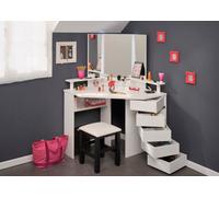 Parisot Corner Dressing Beauty Table In White