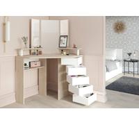 Parisot Corner Dressing Table White/oak Affect