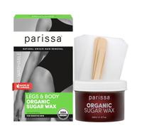 Parissa Microwavable Sugar Wax Kit for Face, Legs & Body, USDA Certified Natural Hair Removal Wax, Water-Washable & Gentle for Sensitive Skin