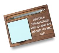 Pariveca Discipline Motivational Desk Organizer Gift, Encouragement Sticky Note Holder Appreciation Gift for Coworker Teacher Friend, Inspirational Office Desk Decor PB076