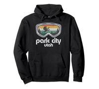 Park City Utah Mountain Ski Resort Skiing Retro Skier Gift Pullover Hoodie