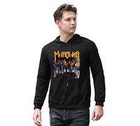 PARK DANCE BAG Men's Manowar Fight TH World New Manowar Band Rock Printed Pullover Hoodies Long Sleeve Hooded Sweatshirt Black XL