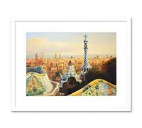 Park Guell Painting Barcelona Art Print Framed Poster Wall Decor 9x7 inch