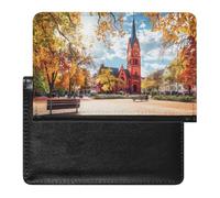 Park in Frankfurt Printed Passport Holder Cover PU Leather Travel Waterproof Slim Passport Wallet for Airport