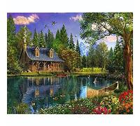 Park Lake Pre-Printed Stamped Cross Stitch Kits Adults Advanced Embroidery Kit Beginners Kids UK Animals Spring 11CT