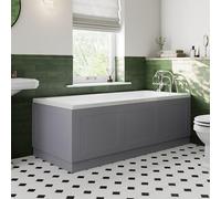 Park Lane Grey Gloss MDF Traditional Bath Side Panel - 1700mm