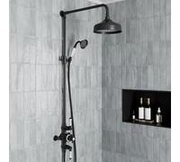 Park Lane Rye Traditional Thermostatic Dual Head Exposed Mixer Shower Black