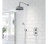 Park Lane Rye Traditional Thermostatic Wall Dual Head Concealed Mixer Shower Chrome