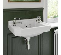 Park Lane Traditional 2 Tap Hole Wall Hung Cloakroom Basin